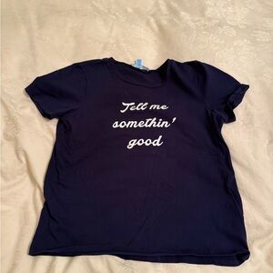 Draper James Navy Tell Me Somethin Good Tee